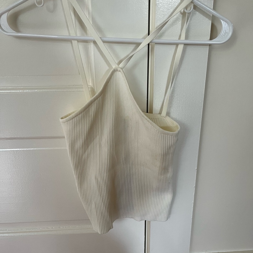 Vero Moda Small Cream Ribbed Women's Top